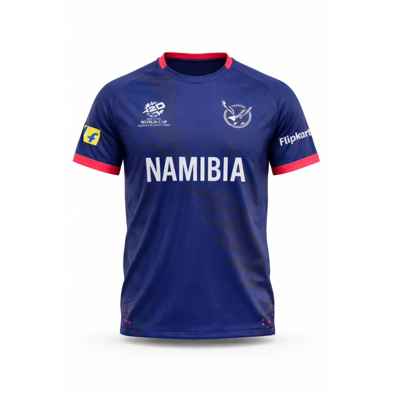 Namibia 2026 T20 World Cup Half Sleeves Cricket Fan Jersey - 100% Dryfit Polyester - With Name Personalization