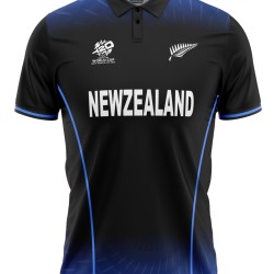 New Zealand ODI World Cup 2015 Half Sleeves Cricket Fan Jersey - 100% Dryfit Polyester - With Name Personalisation