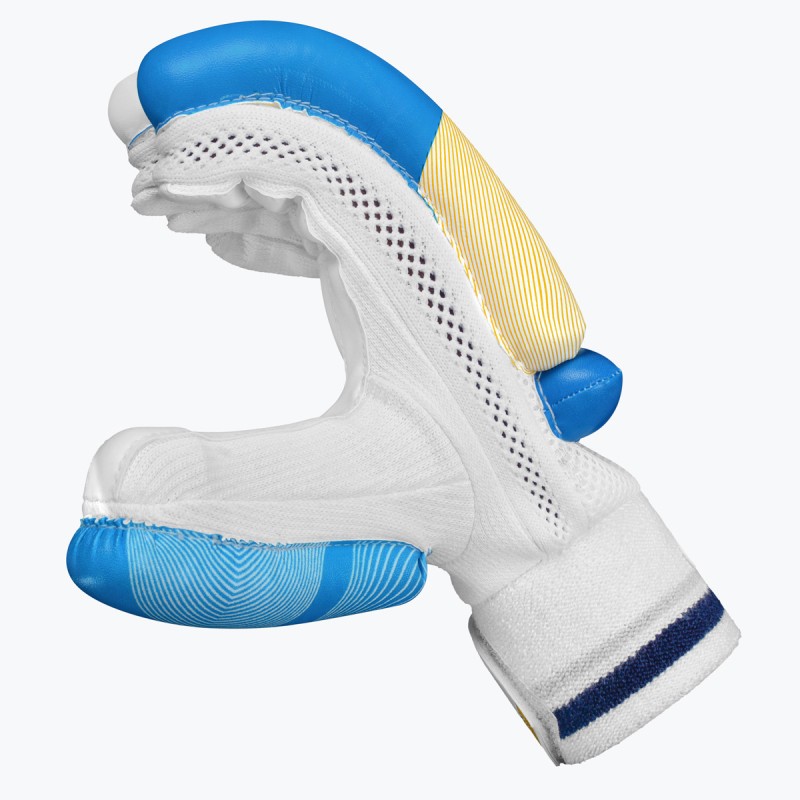 DSC Ruffle Batting Gloves (Blue/Yellow)