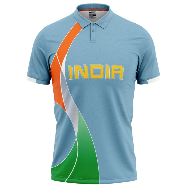 India T20 World Cup 2007 Half Sleeves Cricket Fan Jersey - 100% Dryfit Polyester - With Name Personalisation