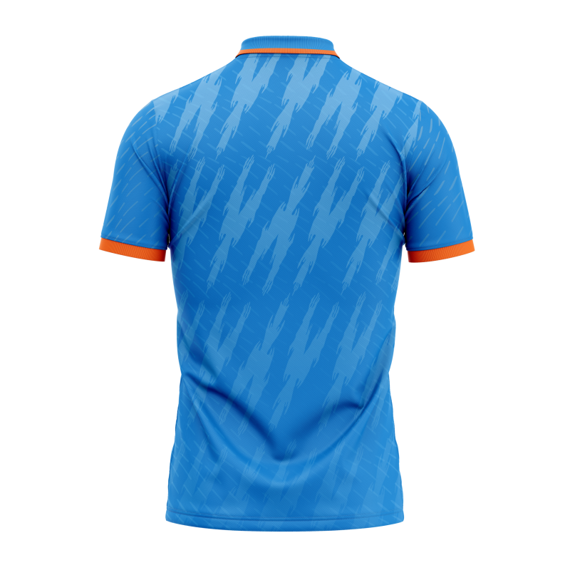 India Blue ODI World Cup 2023 Half Sleeves Cricket Fan Jersey - 100% Dryfit Polyester - With Name Personalisation