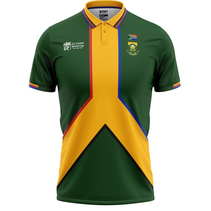 South Africa 1999 ICC World Cup Half Sleeves Cricket Fan Jersey - 100% Dryfit Polyester - With Name Personalisation