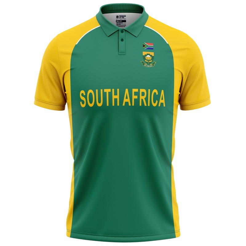 South Africa 2011 ICC World Cup Half Sleeves Cricket Fan Jersey - 100% Dryfit Polyester - With Name Personalisation
