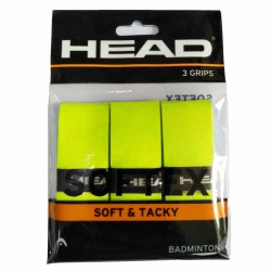 HEAD Softex Badminton Over Grip (3 Pcs, Yellow)