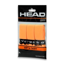 HEAD Softex Badminton Over Grip (3 Pcs, Orange)