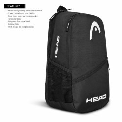 HEAD Tour Pickleball Backpack 22L (Black/White)