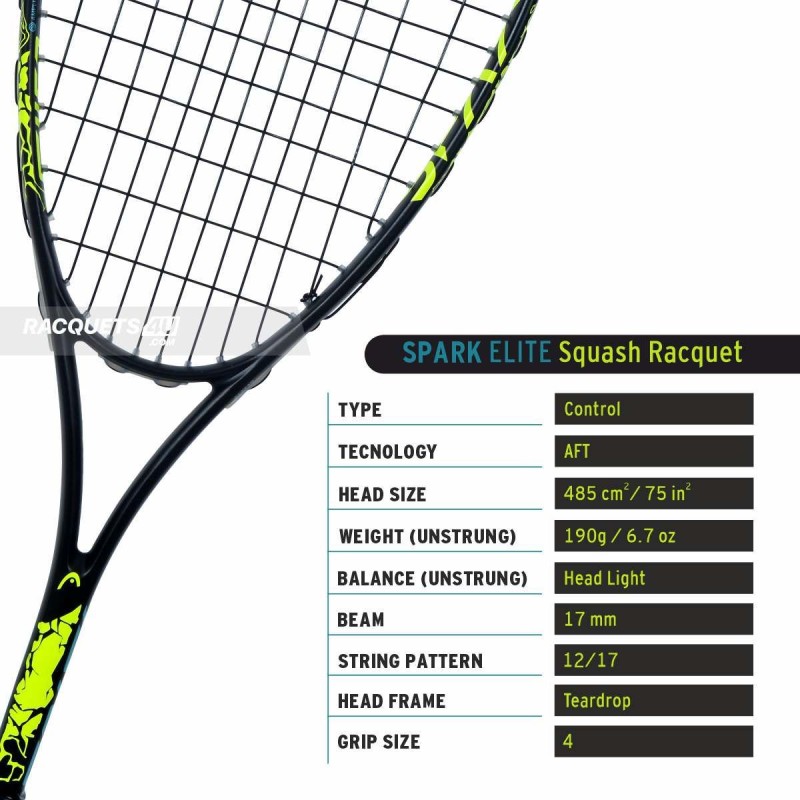 HEAD Spark Elite Squash Racquet Pack