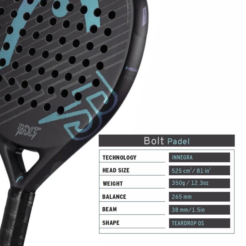 HEAD Bolt 2025 Padel Racquet (Black/Print)