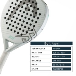 HEAD Bolt 2026 Padel Racquet (White/Grey)