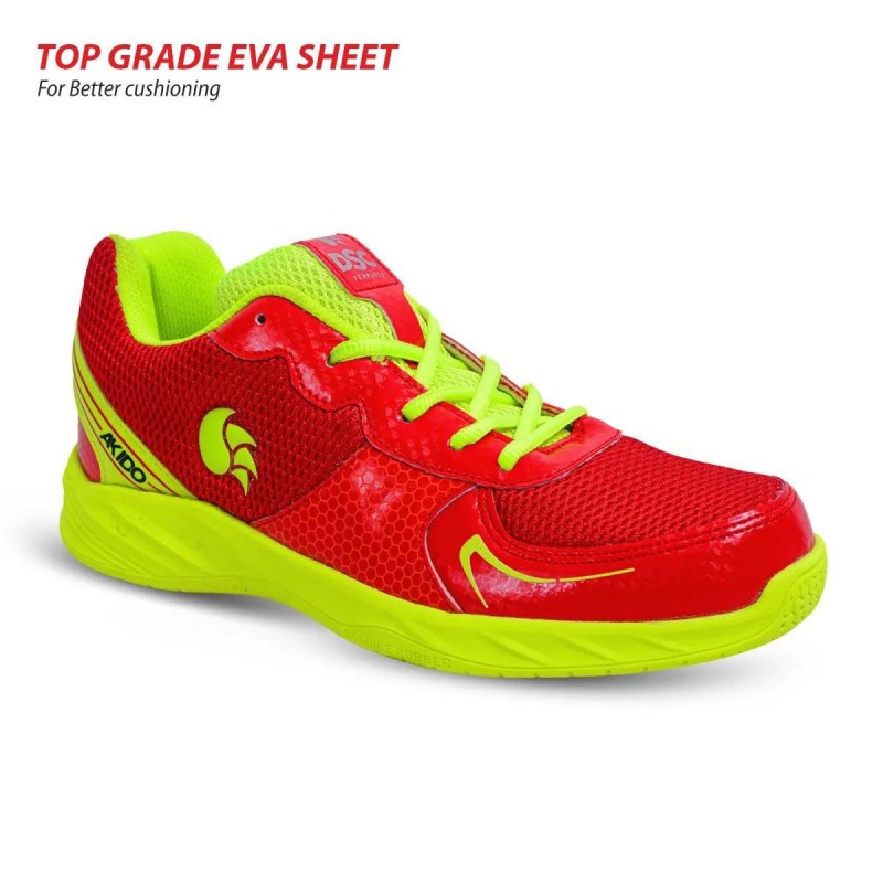 DSC Akido Badminton Shoes (Red/Flouro Yellow)