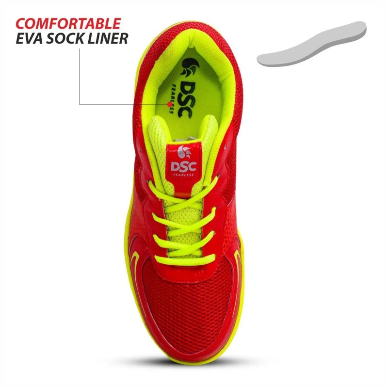 DSC Akido Badminton Shoes (Red/Flouro Yellow)