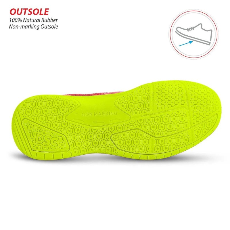 DSC Akido Badminton Shoes (Red/Flouro Yellow)