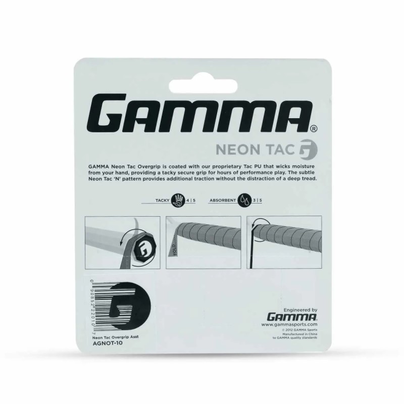 GAMMA Neon Tac Overgrip (3 Pcs, Assorted)