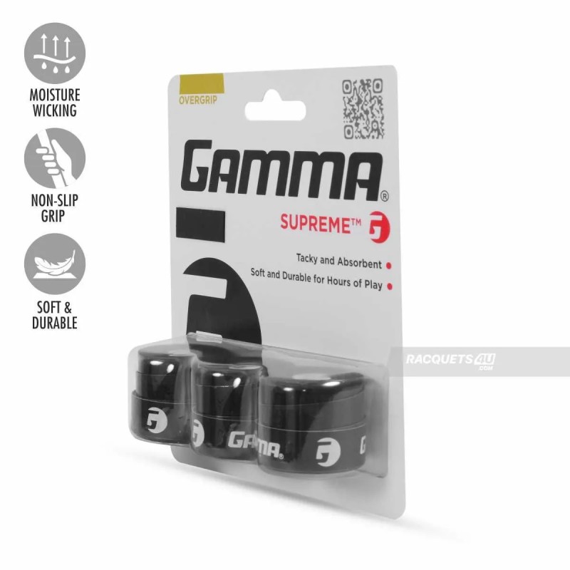 GAMMA Supreme Overgrip (3 Pcs, Black)