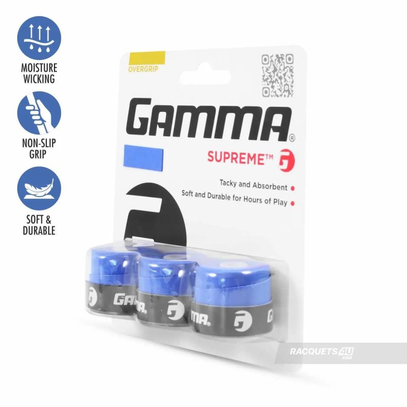 GAMMA Supreme Overgrip (3 Pcs, Blue)