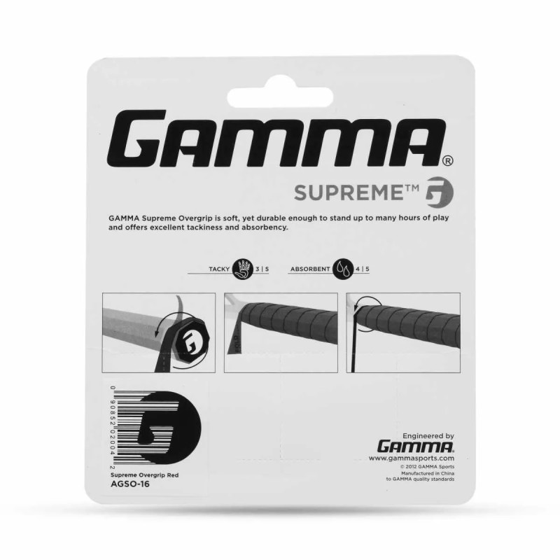 GAMMA Supreme Overgrip (3 Pcs, Red)