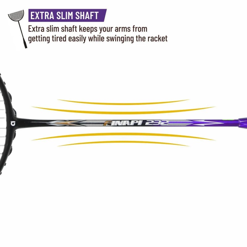 APACS Finapi 232 Badminton Racquet (Unstrung, Purple)