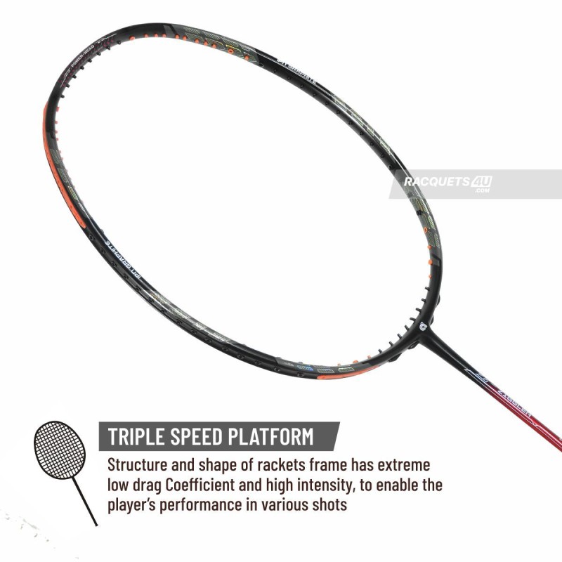 APACS Z Ziggler Badminton Racquet (Unstrung, Black/Red)