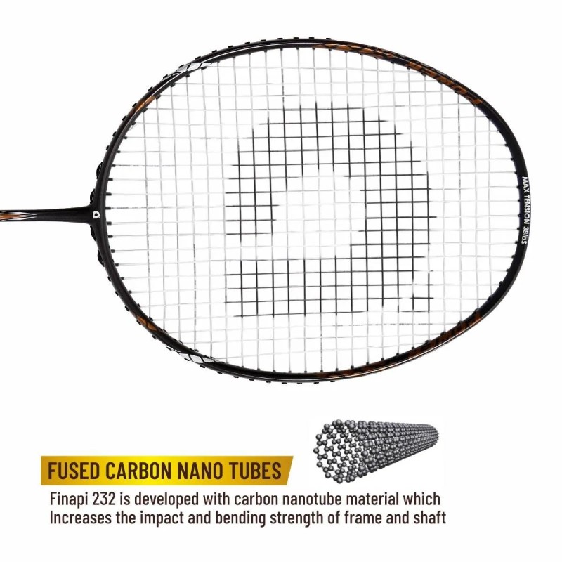 APACS Finapi 232 Badminton Racquet (Unstrung, Dark Grey)