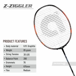 APACS Z Ziggler Badminton Racquet (Unstrung, Orange)
