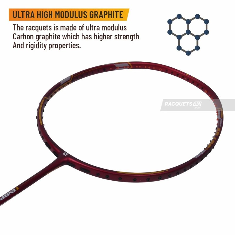 APACS Finapi 232 Xtra Power Badminton Racquet (Unstrung, Red)