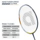 APACS Nano Fusion Speed 9000 Ultra Badminton Racquet (Unstrung, Navy/White)