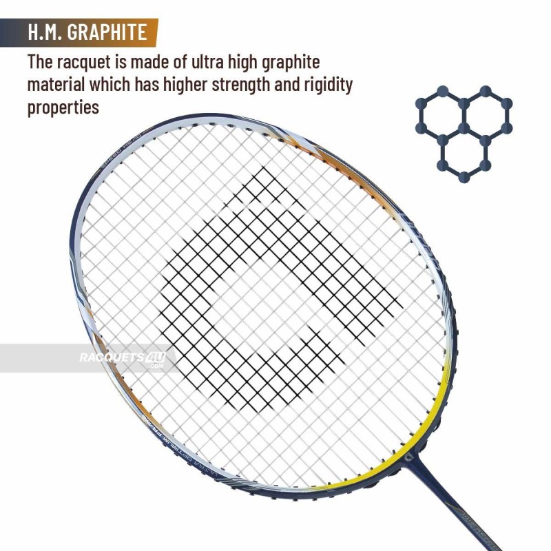 APACS Nano Fusion Speed 9000 Ultra Badminton Racquet (Unstrung, Navy/White)