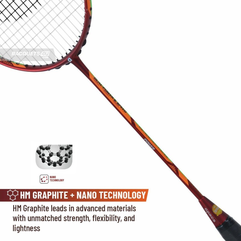 APACS Dual Power & Speed Badminton Racquet (Unstrung, Red)