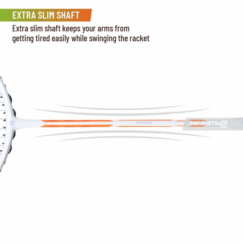 APACS Dual Power & Speed Badminton Racquet (Unstrung, White)