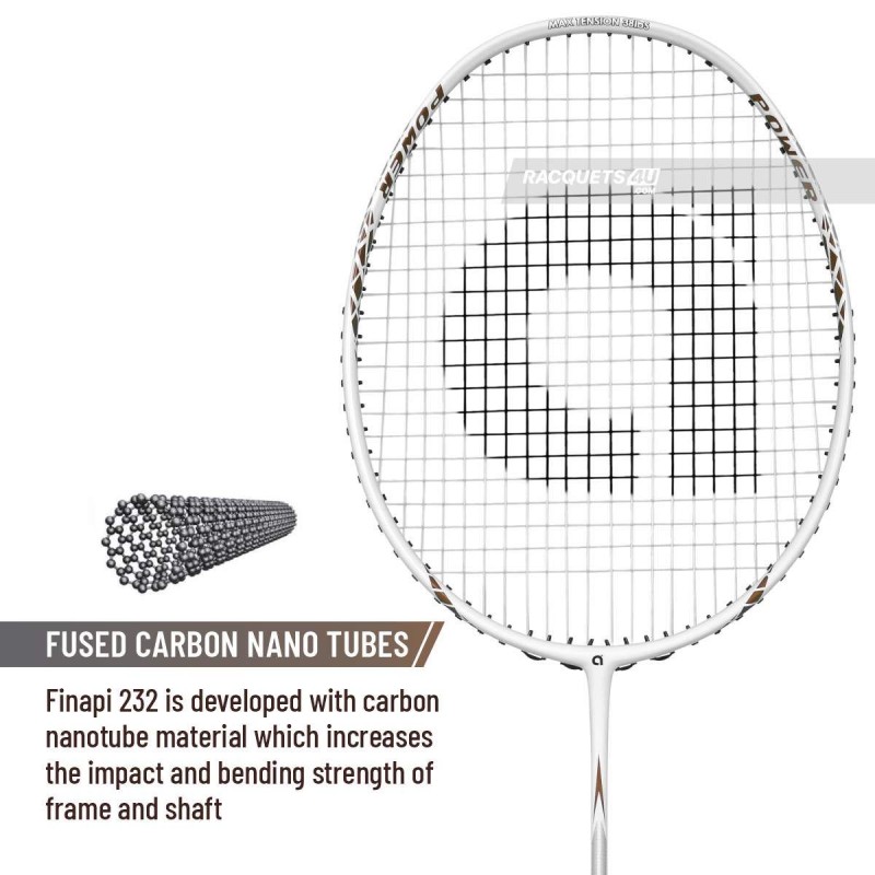 APACS Finapi 232 Badminton Racquet (Unstrung, White)