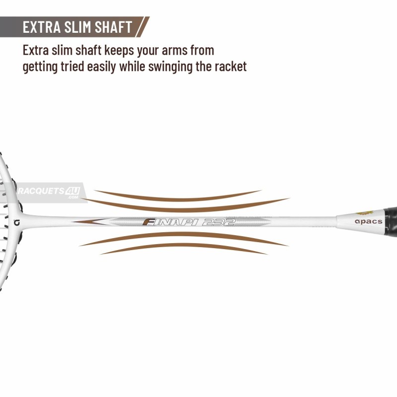 APACS Finapi 232 Badminton Racquet (Unstrung, White)