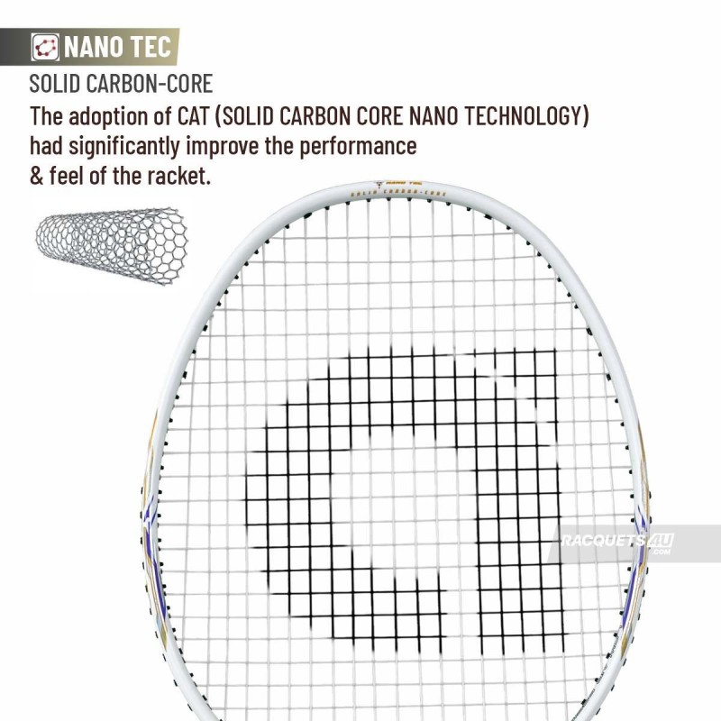APACS Accurate 77 Badminton Racquet (Unstrung, Pearl White Matte)