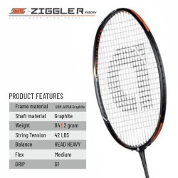 Apacs Z-Ziggler Reborn Badminton Racquet (Unstrung, Black Matte)