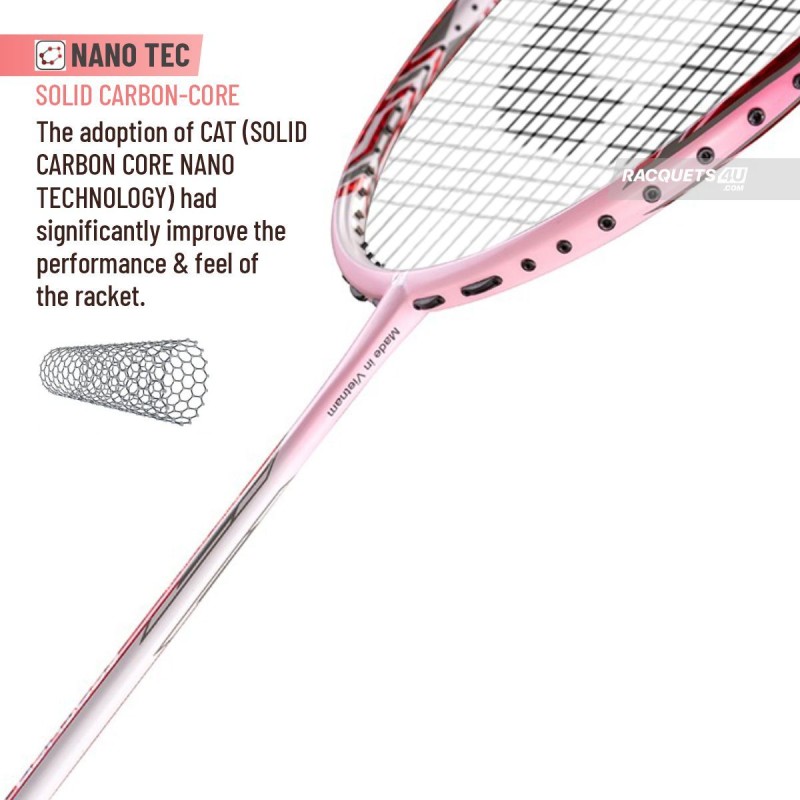 Apacs Feather Weight 55 Badminton Racquet (Unstrung, White/Pink)