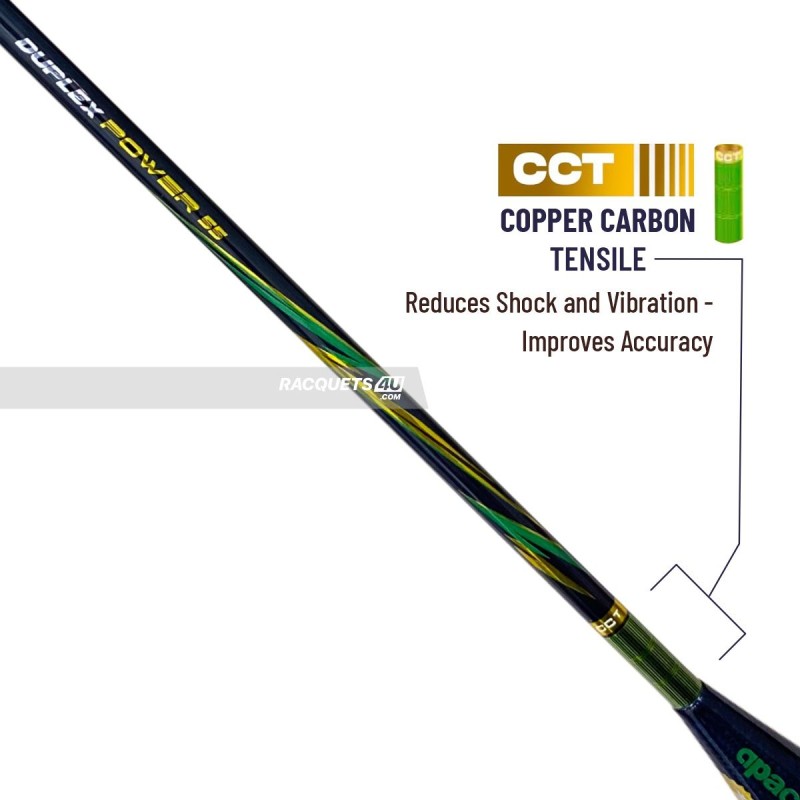 APACS Duplex Power 55 Badminton Racquet (Unstrung, Blue Glossy)