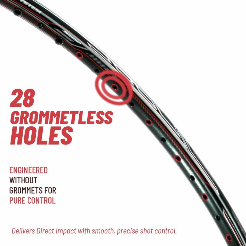 APACS Energy Groove Power Badminton Racquet (Unstrung, Black)