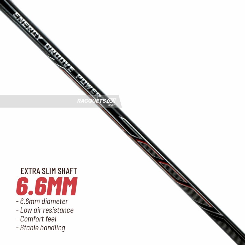 APACS Energy Groove Power Badminton Racquet (Unstrung, Black)