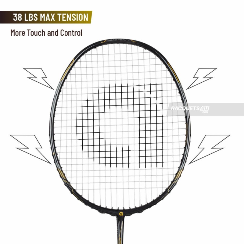 APACS Cross Court Pro Badminton Racquet (Unstrung, Black)