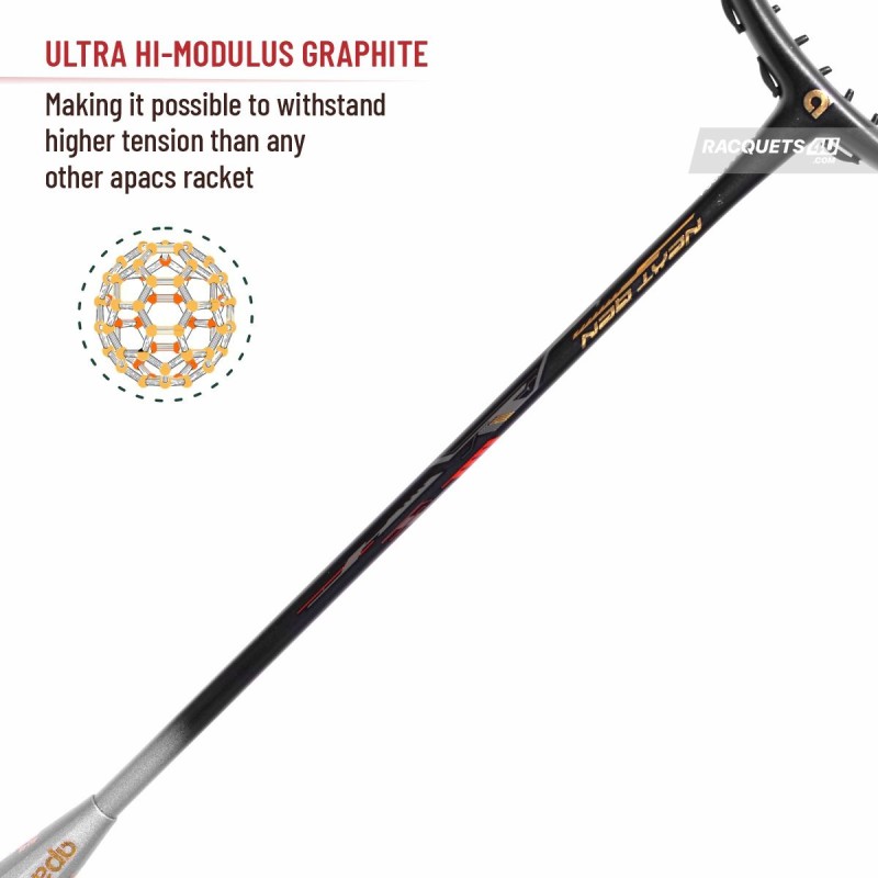 APACS Finapi 232 Next Gen Badminton Racquet (Unstrung, Black)