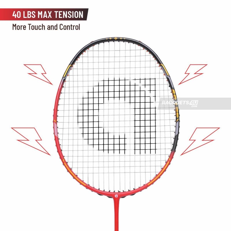 APACS Finapi 232 Xtra Power Badminton Racquet (Unstrung, Black/Red)