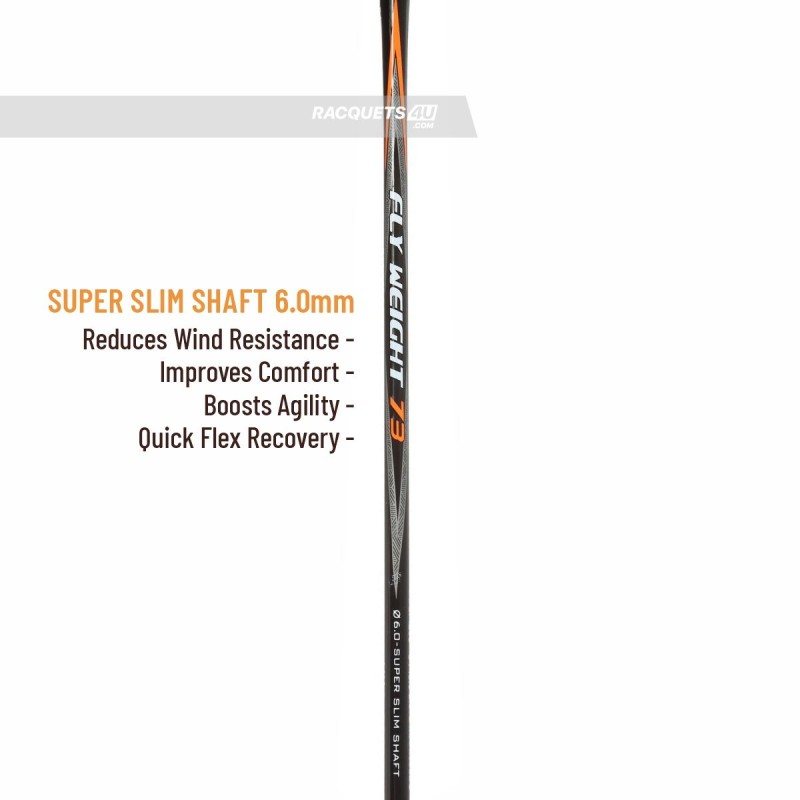 APACS Fly Weight 73 Badminton Racquet (Unstrung, Black)