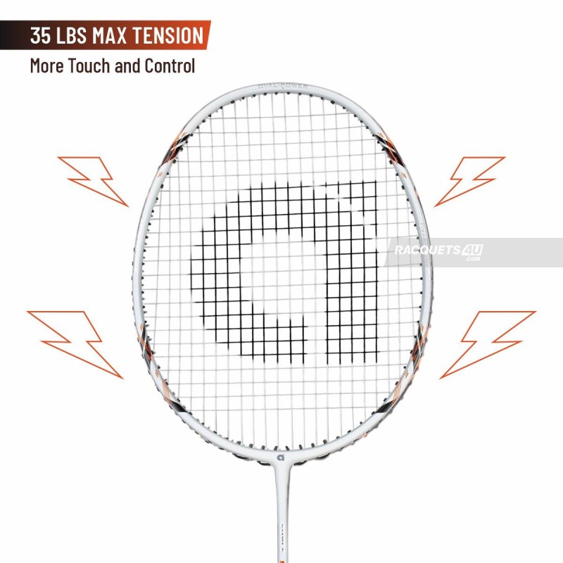 APACS Force 80 Badminton Racquet (Unstrung, White)