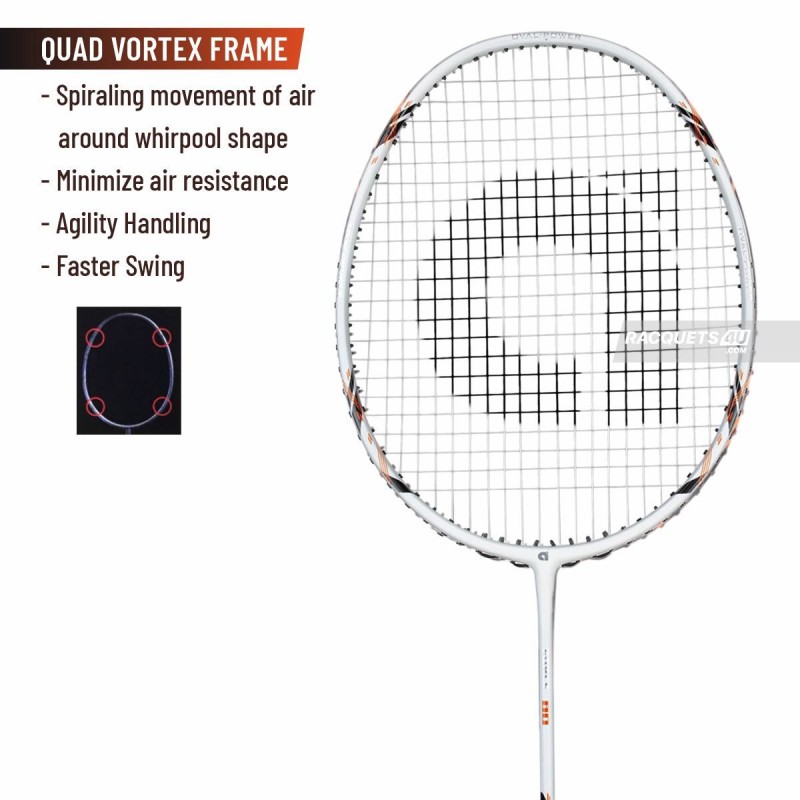 APACS Force 80 Badminton Racquet (Unstrung, White)