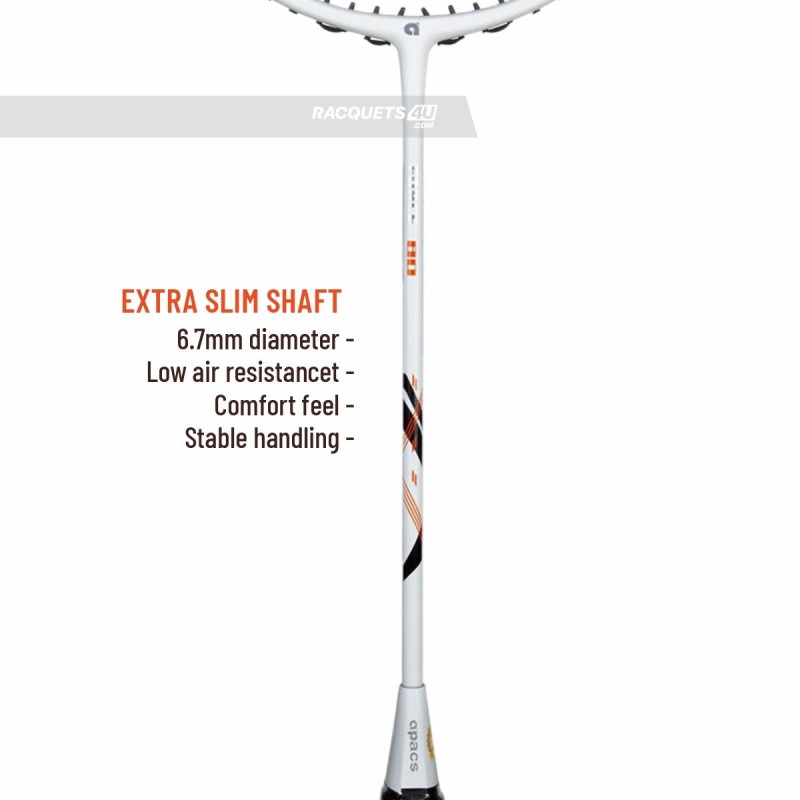 APACS Force 80 Badminton Racquet (Unstrung, White)