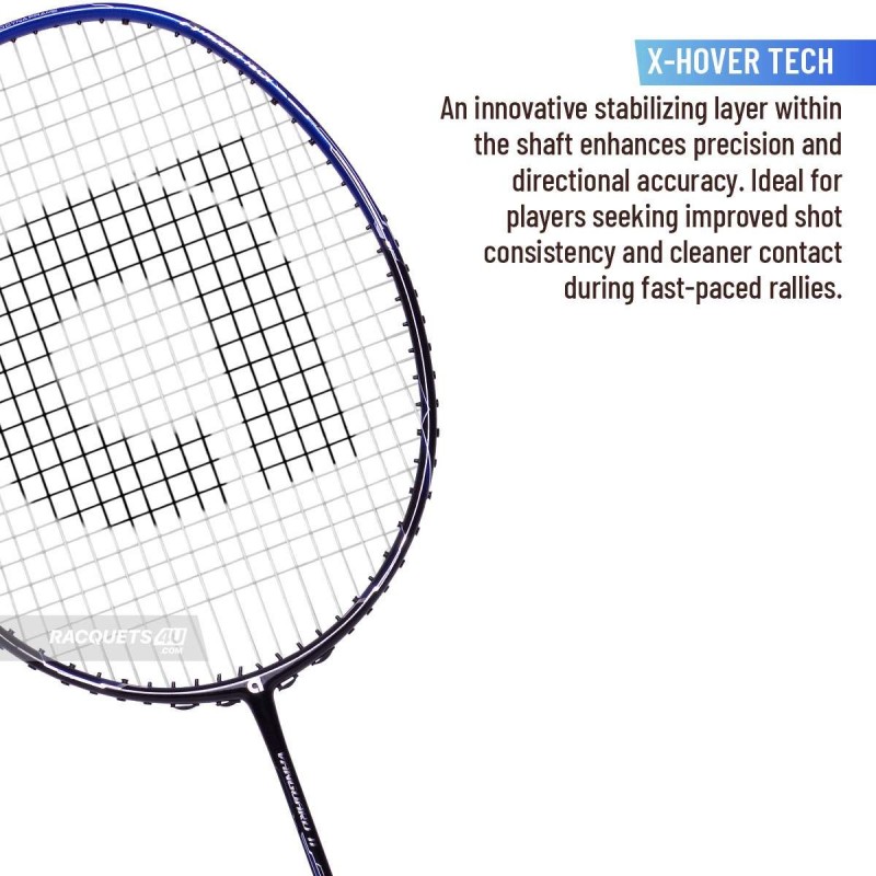 APACS Vanguard 11 Next Gen Badminton Racquet (Unstrung, Black/Royal Silver)