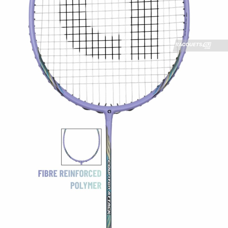 APACS Counter Attack Badminton Racquet (Unstrung, Mint/Purple)