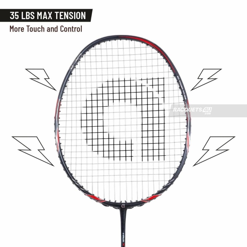 APACS iHawk X70 Badminton Racquet (Unstrung, Black)
