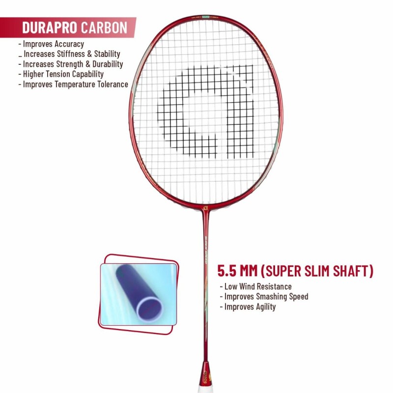 APACS Super Speed Badminton Racquet (Unstrung, Maroon)