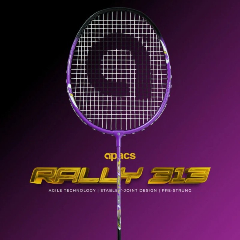 APACS Rally 313 Badminton Racquet (Strung, Purple/Black)