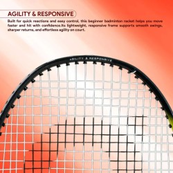 APACS Tyro 55 Badminton Racquet (Strung, Red/Black)